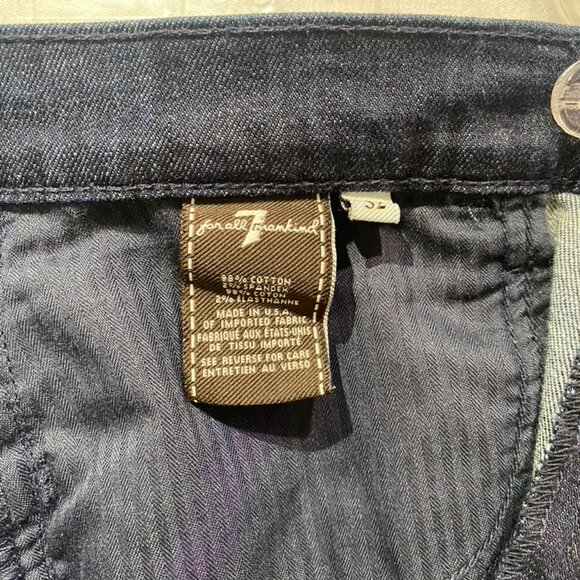 7 For all Mankind Dark Wash Mid Rise Bootcut size 32, Inseam 35 inches - Picture 5 of 15